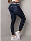 お買い得  女性のジーンズ-女性用 ジーンズ パンツ デニム ハイウエスト 全長 ダークブルー 夏