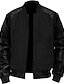 cheap Men&#039;s Jackets &amp; Coats-Men&#039;s Bomber Jacket Varsity Jacket Outdoor Daily Wear Leather Sleeved Spring &amp;  Fall Plain Fashion Streetwear Stand Collar Short Black White Light Grey Dark Gray Jacket