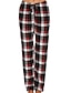 ieftine Bluze și pantaloni de pijama pentru femei-Pentru femei loungewear Pantaloni Grilă / carouri Simplu Casual Confortabili Casă Zilnic Vacanță Bumbac Respirabil Pantaloni Buzunar Talie elastică Toamnă Iarnă Negru Roșu Vin
