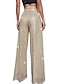 abordables pantalones de fiesta para mujer-Mujer Perneras anchas Pantalones Poliéster Lentejuelas Alta cintura Longitud total Granate Verano