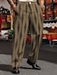 お買い得  メンズ3Dプリントドレスパンツ-ジオメトリ ビジネス 男性用 3Dプリント パンツ アウトドア ストリート 仕事に着る ポリエステル ブラック ホワイト 褐色 S M L ハイウエスト 弾性 パンツ