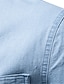 tanie męska koszula zapinana na guziki-Męskie Koszula Zapinana na guziki koszula Codzienna koszula Czarny Granatowy Jasnoniebieski Długi rękaw Równina Klapa Codzienny Urlop Przednia kieszeń Odzież Moda Codzienny Wygodny
