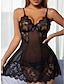 cheap Sexy Lingerie-Women&#039;S Sexy Halter Mesh See-Through Seductive Nightgown Pajamas