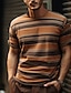 abordables Camisetas casuales de hombre-Hombre Camiseta Camiseta superior Rayas Cuello Barco Calle Vacaciones Mangas cortas Ropa Moda Design Básico