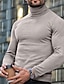 cheap Men&#039;s Pullover Sweater-Men&#039;s Pullover Sweater Jumper Turtleneck Sweater Ribbed Knit Regular Knit Plain Turtleneck Modern Contemporary Slim Fit Work Daily Wear Clothing Apparel Fall &amp; Winter Wine Black M L XL
