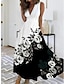 abordables Robes à motifs-Femme Robe de bal robe soirée Floral Papillon Imprimer Col V robe longue Vacances Sans Manches Eté Printemps
