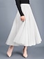 cheap Plain Skirts-Women&#039;s Skirt Swing Maxi High Waist Skirts Ruched Solid Colored Street Daily Winter Polyester Fashion Casual Apricot Green Lake Black White