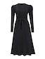 Χαμηλού Κόστους Μάλλινα φορέματα-Γυναικεία Μαύρο φόρεμα Φόρεμα πουλόβερ Φόρεμα Jumper Μίντι φόρεμα Πλεκτά Μοντέρνα Κομψό στυλ street ΕΞΩΤΕΡΙΚΟΥ ΧΩΡΟΥ Δρόμος Καθημερινά Εξόδου Στρογγυλή Ψηλή Λαιμόκοψη Μακρυμάνικο