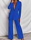 abordables Blazers Femme-Femme Costume blazer Anniversaire Bouton Couleur unie Décontracté / Quotidien Mode Ample Vêtements d&#039;extérieur manche longue Automne Bleu Clair S