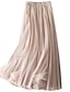 abordables Jupes unies-Femme Jupe Trapèze Balançoire Maxi Taille haute Jupes Multirang Couleur Pleine Plein Air du quotidien Hiver Polyester Elégant Mode Rose Claire Noir Blanche Rose Claire