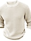 Недорогие мужской пуловер-свитер-Муж. Вязаная одежда Пуловер Вафельная ткань Вязать Обычный Вязанные Полотняное плетение Вырез под горло Современный современный На каждый день Офис На каждый день Одежда Наступила зима Черный Белый S