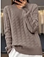 cheap Sweaters-Women&#039;s Pullover Sweater Jumper V Neck Cable Knit Knit Oversized Fall Winter Regular Outdoor Daily Going out Stylish Casual Soft Long Sleeve Solid Color Black Camel Purple S M L