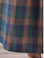 cheap Print Cotton &amp; Linen Dresses-Women&#039;s Plaid Dress Casual Dress Cotton Linen Dress Maxi Dress Linen Pocket Print Basic Classic Daily Vacation Stand Collar Long Sleeve Fall Winter Autumn Yellow Red Plaid