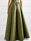 cheap Plain Skirts-Women&#039;s Skirt A Line Swing Maxi High Waist Skirts Pocket Solid Colored Party Date Winter Polyester Elegant Fashion Black Army Green Red