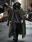 cheap Men&#039;s Trench Coat-Men&#039;s Trench Coat Poncho Hooded Cloak Party Outdoor Fall &amp; Winter Polyester Warm Outerwear Clothing Apparel Fashion Streetwear Plain Hooded