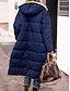 cheap Puffers &amp; Parka-Women&#039;s Winter Coat Puffer Jacket Fleece Jacket Coat Outdoor Street Daily Wear Fall Winter Long Coat Regular Fit Thermal Warm Windproof Comtemporary Casual Street Style Jacket Long Sleeve Solid Color