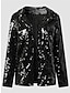 cheap Women&#039;s Blazer&amp;Suits-Women&#039;s Blazer Party Outdoor Street Fall Winter Coat Regular Fit Breathable Stylish Contemporary Modern Style Jacket Long Sleeve Plain Sequins Glitter Black Pink Wine