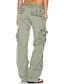 Χαμηλού Κόστους γυναικείο παντελόνι cargo-Γυναικεία Παντελόνια με τσέπες Πλατύ Πόδι Τσέπη Μεσαία Μέση Πλήρες μήκος Κρασί Χειμώνας