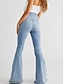 Недорогие джинсы женские-Женские расклешенные джинсы, брюки-клеш, брюки, полная длина, модная уличная одежда, уличная одежда, черный, белый цвет, xs s, осень-зима