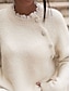 ieftine Pulovere-Pentru femei Pulover pulover Stil Nautic Fuzzy Tricotat Amestec Bumbac Supradimensionat Toamnă Iarnă Regulat Concediu Sfârșit de săptămână Stil Vintage Moale Manșon Lung Culoare solidă Perlă