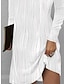 economico abiti semplici-Per donna Vestito bianco Mini abito Freddezza Ufficio Giornaliero Appuntamento Attivo Di tendenza Monospalla Manica lunga Bianco Colore