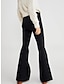 levne dámské džíny-dámské flare džíny zvonové kalhoty kalhoty celovečerní móda streetwear street daily černá bílá xs s podzim zima