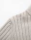 お買い得  男性用プルオーバーセーター-男性用 プルオーバーセーター ジャンパー リブ ニット レギュラー ニット 平織り クォータージップ 現代コンテンポラリー ワーク デイリーウェア 衣類 秋冬 ブラック ホワイト M L XL