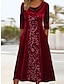 Χαμηλού Κόστους Φορέματα με Παγιέτες (Sequin)-γυναικείο φόρεμα για χριστουγεννιάτικο πάρτι βελούδινο φόρεμα παγιέτα φόρεμα midi φόρεμα κρασιού μακρυμάνικο καθαρό χρώμα αστραφτερές παγιέτες γκλίτερ άνοιξη φθινόπωρο χειμώνα πλήρωμα λαιμόκοψη