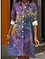 cheap Print Dresses-Women&#039;s Shirt Dress Casual Dress Midi Dress Outdoor Daily Date Polyester Fashion Modern Shirt Collar Button Pocket Long Sleeve Fall Winter 2023 Loose Fit ArmyGreen Rusty Red Lavender Floral S M L XL