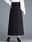 Χαμηλού Κόστους Μονές φούστες-Γυναικεία Φούστα Γραμμή Α Μακρύ Ψηλή Μέση Φούστες Τσέπη Μονόχρωμο Δρόμος Καθημερινά Χειμώνας Πολυεστέρας Κομψό Μοντέρνα Μαύρο