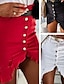 cheap Plain Skirts-Women&#039;s Skirt Bodycon Denim Midi Skirt Mini High Waist Skirts Tassel Fringe Pocket Ripped Solid Colored Street Date Spring &amp; Summer Denim Fashion Casual Black White Red