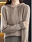 cheap Sweaters-Women&#039;s Pullover Sweater Jumper Hooded Ribbed Knit Wool Oversized Fall Winter Regular Outdoor Daily Going out Stylish Casual Soft Long Sleeve Solid Color Black Camel Purple S M L