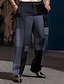 tanie męskie spodnie wizytowe z nadrukiem 3D-Kratka Geometria Biznes Codzienny Męskie Druk 3D Spodnie Na zewnątrz Ulica Odzież do pracy Poliester Niebieski Koniczyna Khaki S M L Wysoki Elastyczność Spodnie