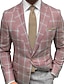cheap Men&#039;s Blazers-Men&#039;s Blazer Business Formal Evening Wedding Party Fashion Casual Spring &amp;  Fall Polyester Plaid / Check Geometic Pocket Casual / Daily Single Breasted Blazer Yellow Red Purple Green