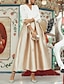 cheap Cocktail Dresses-Two Piece Cocktail Dresses Elegant Dress Wedding Party Wear Tea Length Long Sleeve V Neck Satin with Pleats 2024