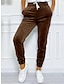 tanie Spodnie damskie-damskie spodnie chinosy aksamitne spodnie pełna długość moda streetwear outdoor codzienny czarny granatowy s m jesień zima