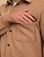 preiswerte Flanellhemden-Herren Waffelhemd Waffel-Henley-Hemd Hemdjacke Overshirt Einfach Outdoor Alltagskleidung Schwarz Weiß Braun Langarm Revers Herbst Winter Bekleidung Tasche