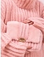 billiga Tröjor-Dam Pullover tröja Polokrage Tjock Sticka Akryl Förstoringar Höst Vinter Utomhus Dagligen Utekväll Stylish Ledigt Mjukt Långärmad Ensfärgat Vit Rodnande Rosa Grön S M L