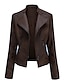 Недорогие Куртки из искусственной кожи-Женская куртка из искусственной кожи, мотобайкерская куртка, осеннее водонепроницаемое ветрозащитное пальто, зимнее пальто на молнии с лацканами, современная верхняя одежда с длинным рукавом,