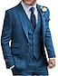 voordelige Pakken-groen/zwart/marineblauw tweed trouwkostuums voor heren vintage retro 3-delig effen getailleerde pasvorm enkele rij knopen met twee knopen 2024