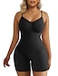 cheap Bodysuits-Women&#039;s Plus Size Bodysuits Body Shaper Pure Color Fashion Hot Vacation Gyms Nylon Breathable Straps Sleeveless Backless Summer Spring Black long Black briefs