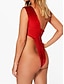 cheap Sexy Lingerie-Women&#039;s Sexy Lingerie Pure Color Lovers Hot Comfort Christmas Velvet Breathable One Shoulder Sleeveless Backless Summer Spring Red