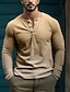 tanie Męskie koszulki casual-Męskie Podkoszulek Koszula Henley Koszulka Koszulka z długim rękawem Kolorowy blok Stopniowy Henley Ulica Urlop Długi rękaw Niejednolita całość Odzież Moda Designerskie Podstawowy