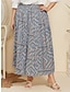 cheap Maxi Skirts-Women&#039;s A Line Maxi High Waist Skirts Print Geometric Daily Weekend Spring &amp;  Fall Polyester Casual Blue