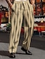 Недорогие мужские классические брюки с 3D-принтом-Геометрия Деловые Муж. 3D печать Брюки на открытом воздухе Для улицы Носить на работу Полиэстер Черный Белый Коричневый S M L Завышенная талия Эластичность Брюки