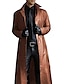 זול מעיל טרנץ&#039; לגברים-מעיל לגברים מעיל אבק מעור מלאכותי חורף ארוך מעיל רוח דש צבע אחיד מעיל ארוך דמוי עור מעיל חם