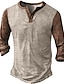 Χαμηλού Κόστους Ανδρικά μπλουζάκια casual-Ανδρικά Πουκάμισο Henley Μπλουζάκι μπλουζάκι Μακρυμάνικο πουκάμισο Συνδυασμός Χρωμάτων Χένλι Δρόμος Διακοπές Μακρυμάνικο Κουρελού Ρούχα Μοντέρνα Υψηλής Ποιότητας Βασικό