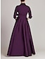 Χαμηλού Κόστους Βραδινά Φορέματα-σατέν βραδινό φόρεμα σαμπάνιας σε χρυσό μινιμαλιστικό μαύρο κόκκινο πράσινο φόρεμα επίσημο φθινοπωρινό φόρεμα με μισό μανίκι πουκάμισο γιακά με φιόγκο(ες) πιέτες 2024
