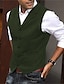 cheap Vests-Men&#039;s Fashion Vest Herringbone Tailored Fit Notch Single Breasted Five-buttons Silver Black Red 2023
