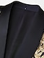 abordables Combinaisons de smoking-costumes de bal pour hommes noir or/rouge/bleu smokings de fête à paillettes costumes de bal disco costumes scintillants 2 pièces col châle en feuille coupe ajustée simple boutonnage un bouton 2024